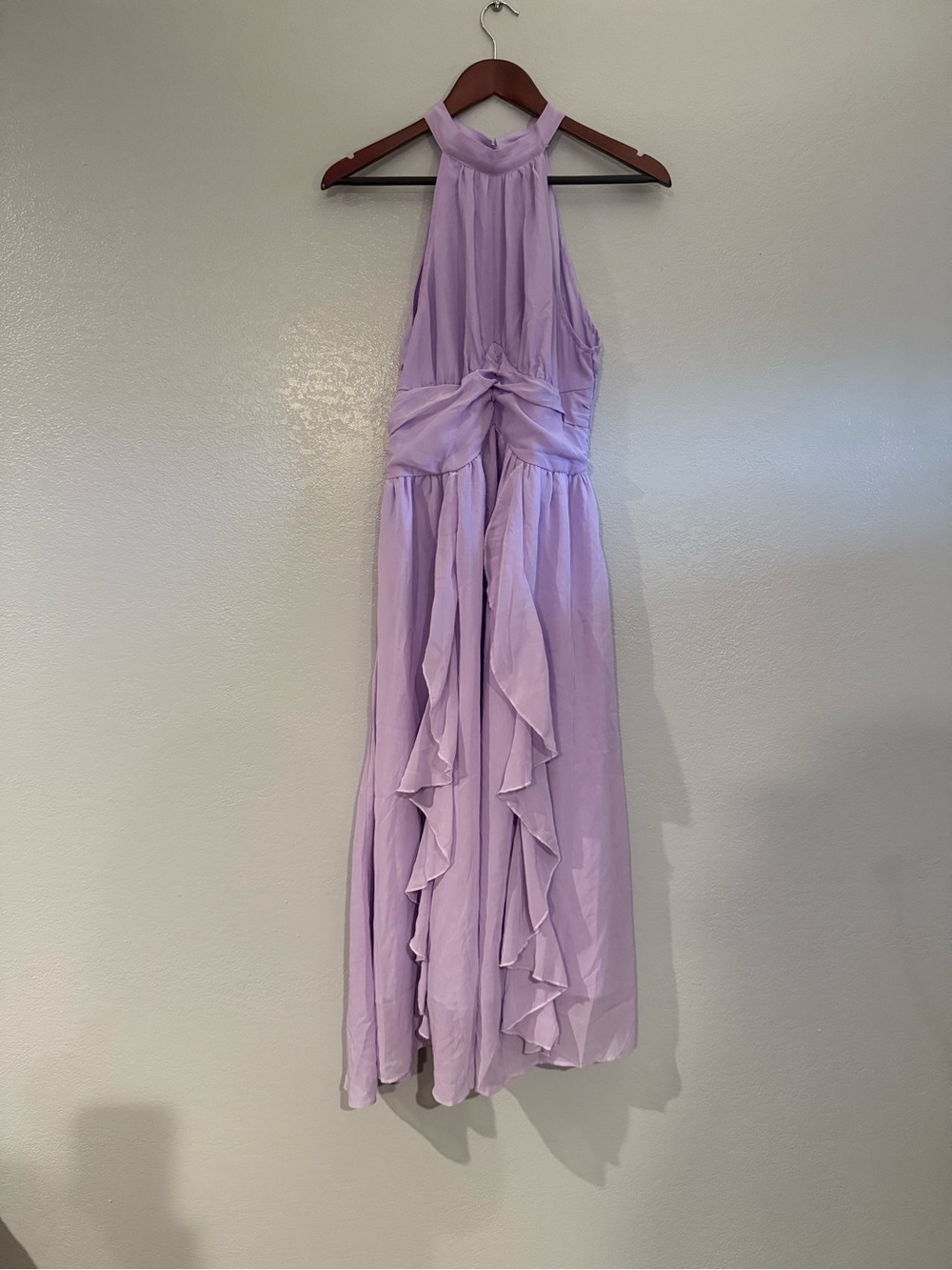 SHEIN Lilac Halter Ruffle Maxi Dress